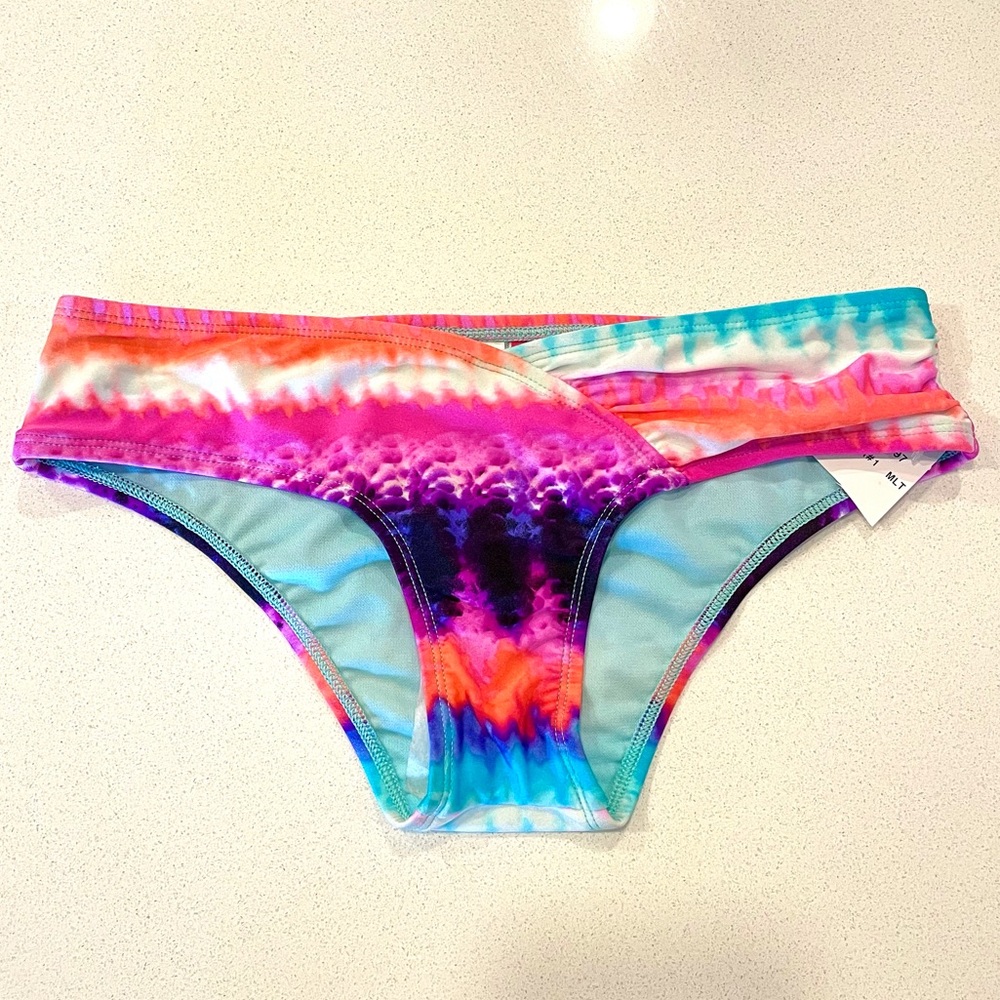 Bikini Lab Bright Tie Dye Hipster Swim Bottoms!